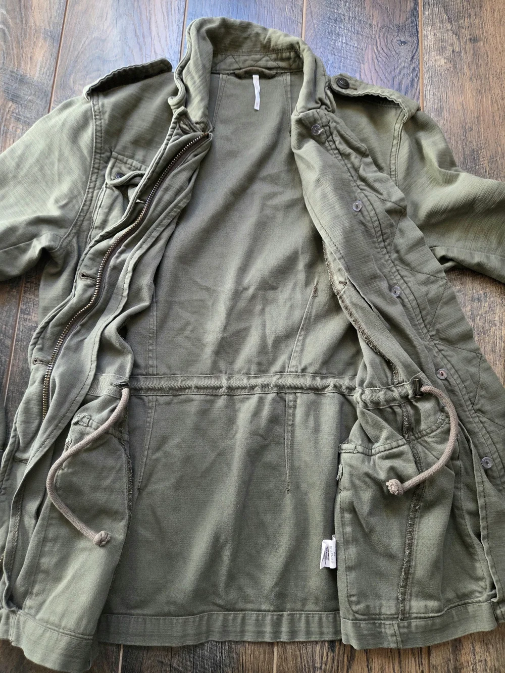 Free People Not Your Brothers Military Surplus Utility Jacket Olive Green XS